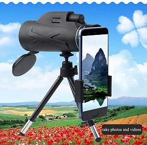 Монокуляр Телескоп 80 x 100 Високопотужний та HD Monocular з Призмою BAK4 Простий тримач для мобільного телефону + Телескопічна підставка з алюмінієвого сплаву synthetic.ua - Фото 1