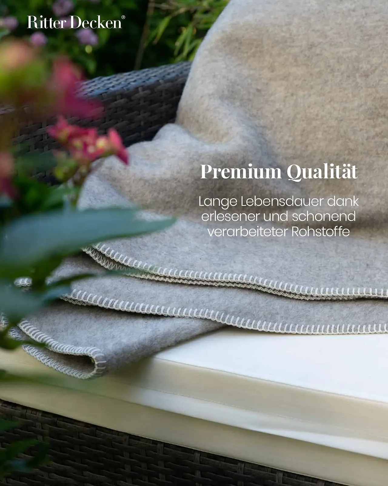 Покривало Ritter Decken Gotland з овечої вовни, Сіра, 150 x 100 см, фото №4