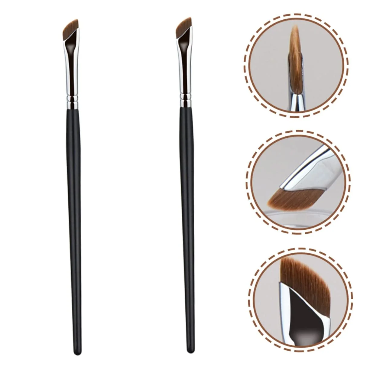 Кисти MAGICLULU для бровей, подводки, скошенная, плоская, тонкая, угловая, для консилера, портативная, для макияжа, 6 шт, фото №7