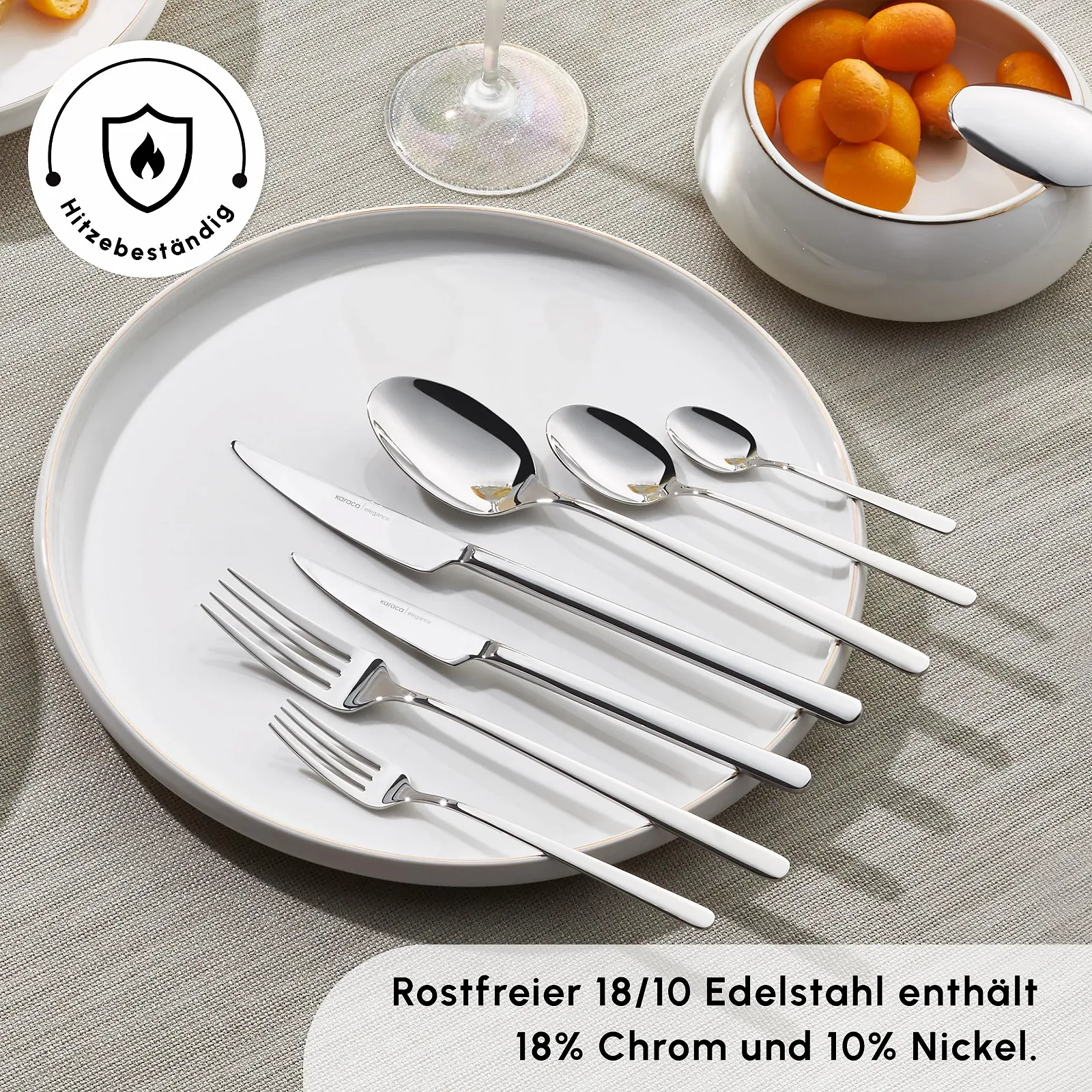 Набор столовых приборов Karaca Boreas 84 предмета, нержавеющая сталь 18/10, на 12 персон, серебряный, фото №7 Набор столовых приборов Karaca Boreas 84 предмета, нержавеющая сталь 18/10, на 12 персон, серебряный, фото №7