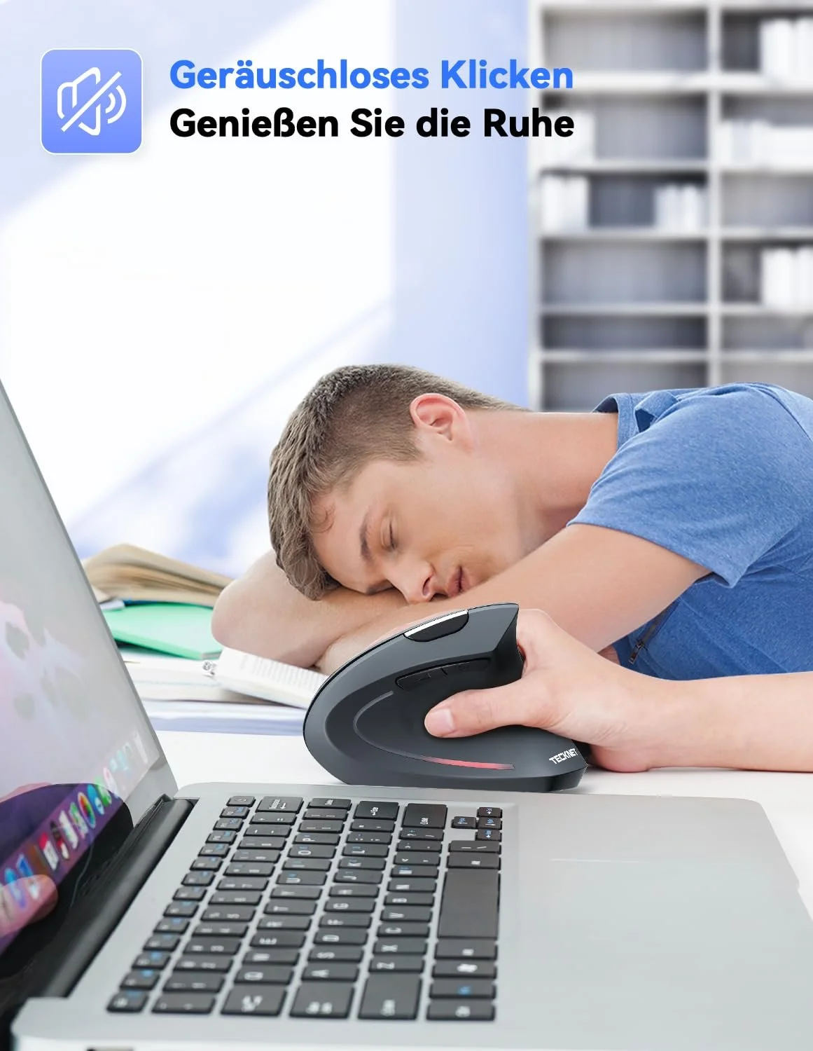 Миша TECKNET Бездротова вертикальна ергономічна 4800 DPI 5 кнопок, фото №4