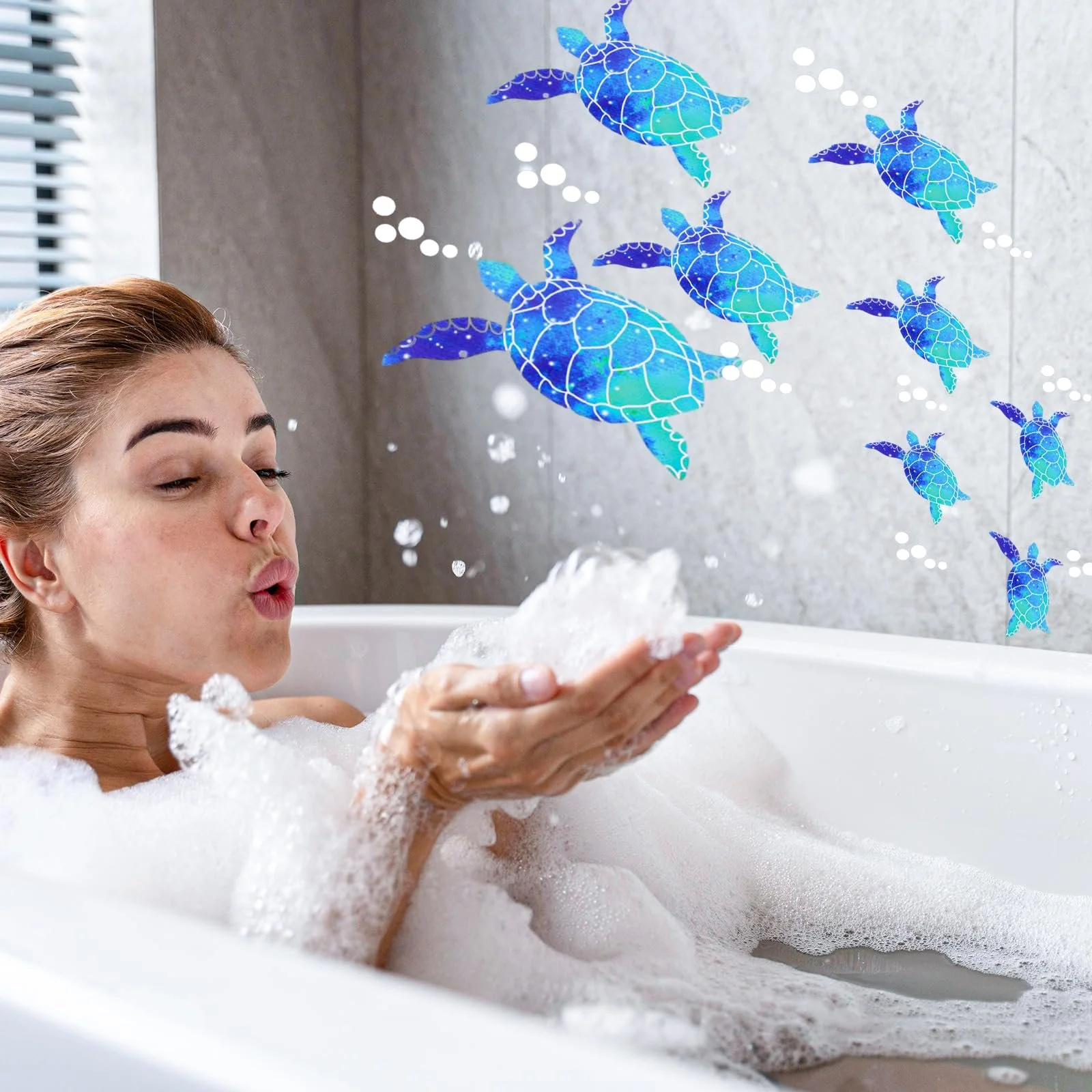 Настінні наклейки Морські черепахи 27 штук Сині, фото №7
