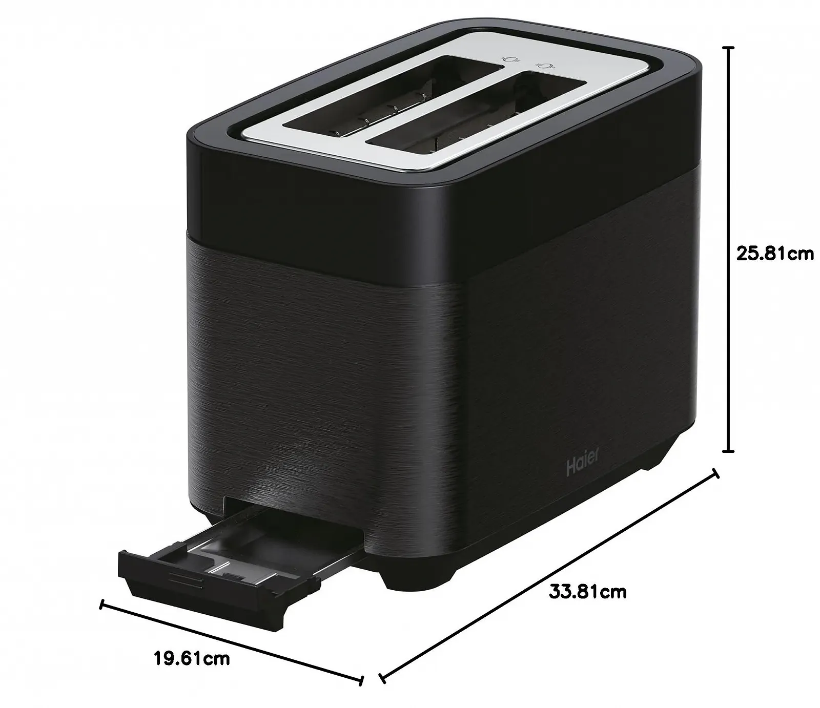 Тостер Haier Stainless Steel, 2 скибки, 1150 Вт, Надглибокі слоти та ручка для підйому проти опіків, з кришкою проти пилу та 7 рівнями підсмажування для хліба, багету та бубликів Series 5- HTO5A3, фото №12