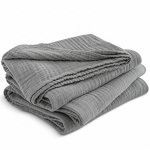 Муслінова Покривало PHF 100% бавовна, 150 x 200 см, сіра - Фото 1