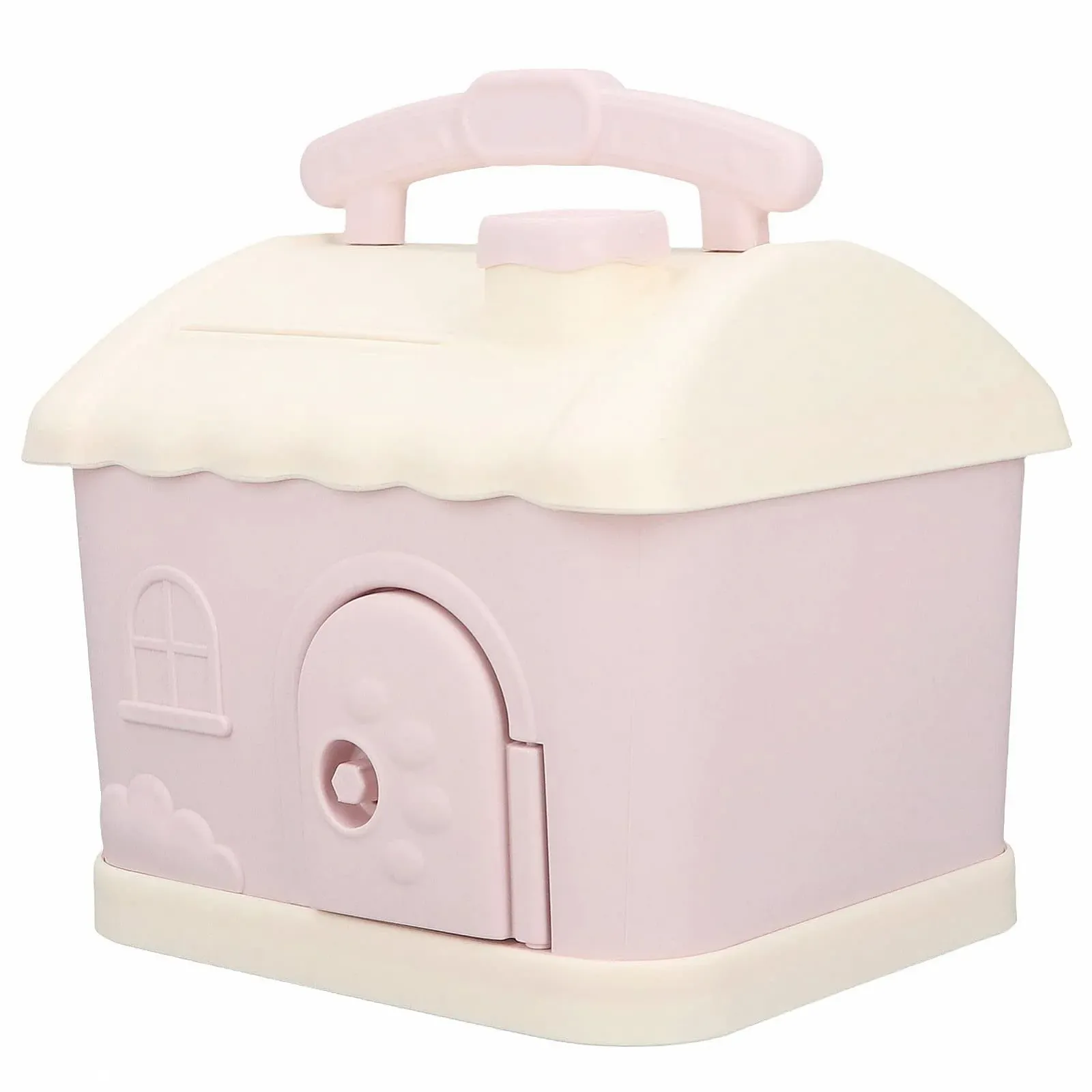 Скарбничка у формі будиночка пластикова Рожева, фото №1