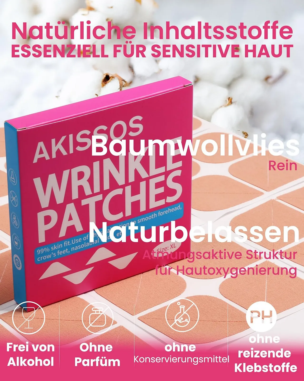 Пластирі проти зморшок Akissos, 80 шт. Покращена версія, фото №5 Пластирі проти зморшок Akissos, 80 шт. Покращена версія, фото №5