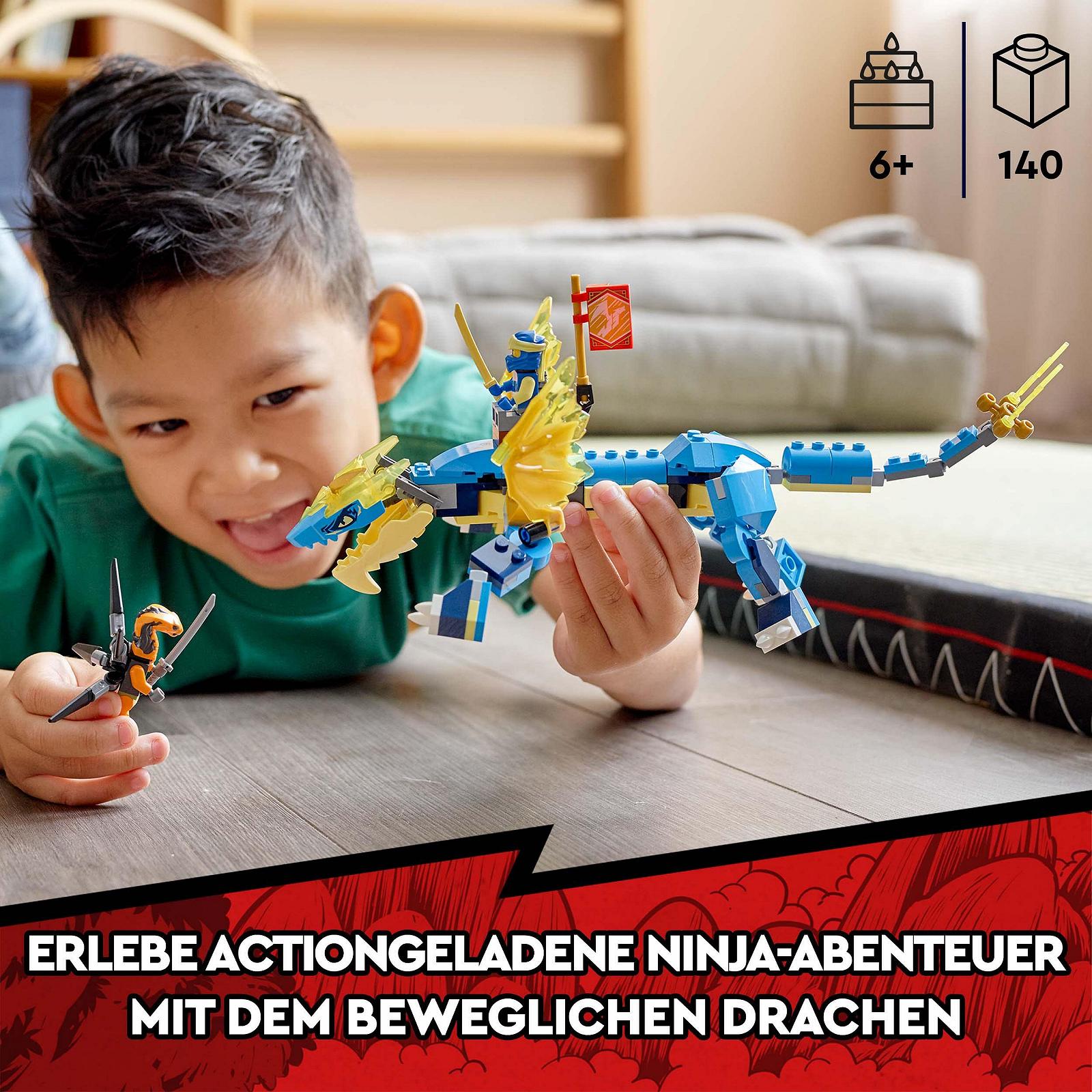 Дракон LEGO Ninjago 71760 Jays Thunder Dragon EVO Майстерская и Змеи Молниеносный дракон, фото №2