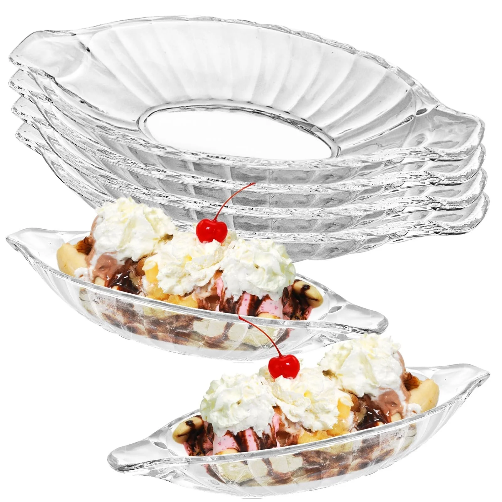 Миска для десертов LDXDRU Banana Split, для мороженого, для трайфла, прозрачная, 6 штук, фото №1 Миска для десертов LDXDRU Banana Split, для мороженого, для трайфла, прозрачная, 6 штук, фото №1