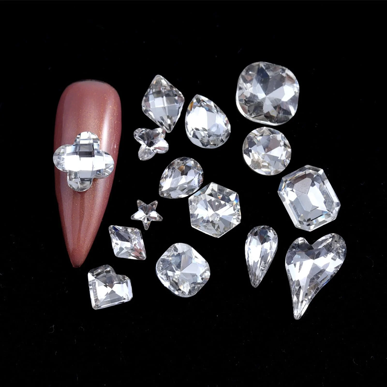 Стразы для ногтей Hotfix 53 шт. для DIY ногтей/одежды/поделок, фото №3