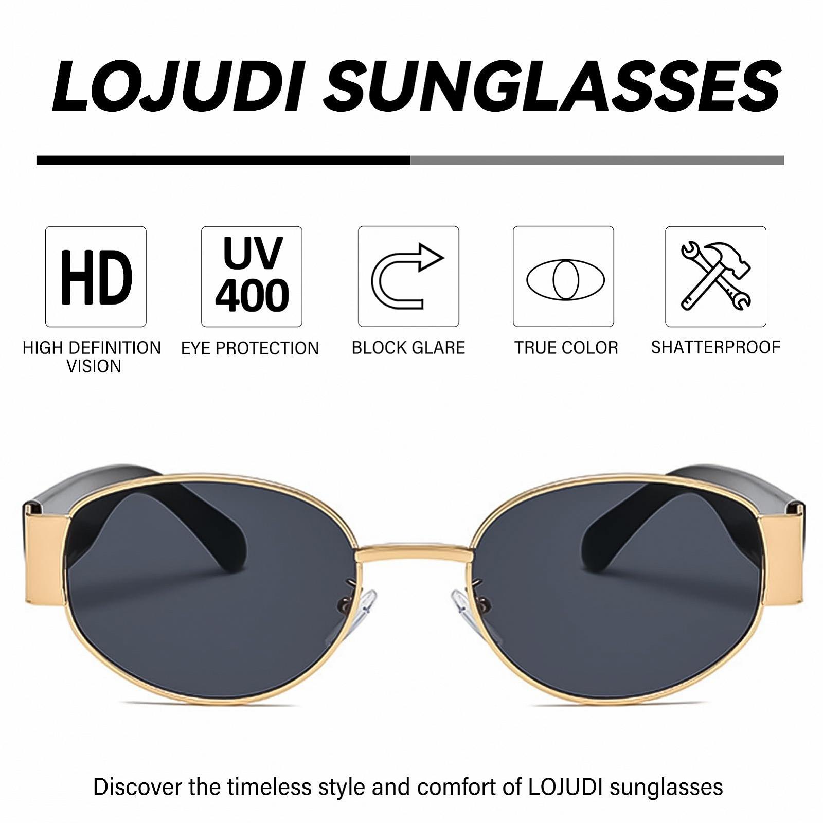 Овальні сонцезахисні окуляри LOJUDI для жінок і чоловіків, круглі в стилі ретро, дизайнерські із захистом UV400, фото №6