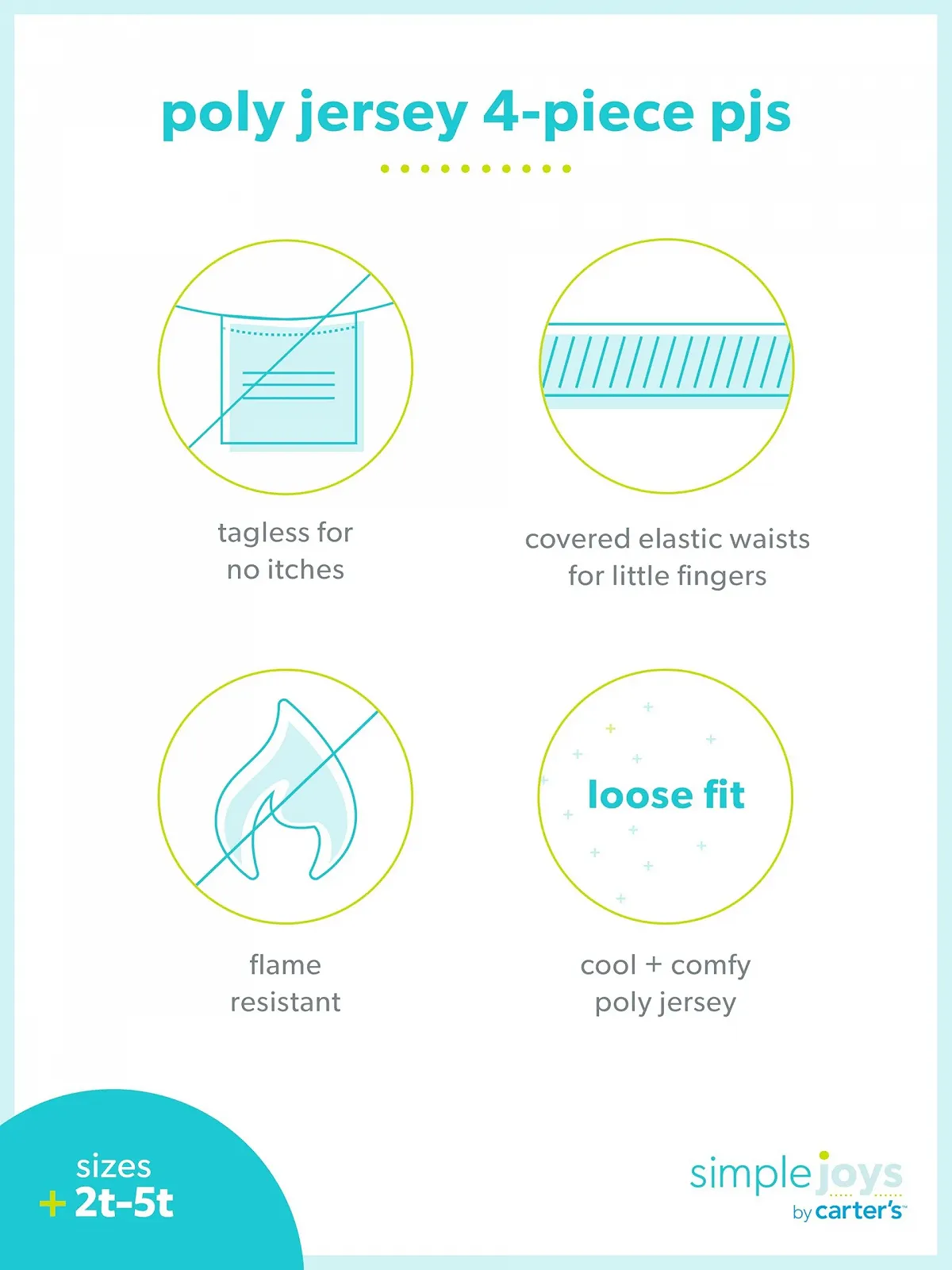 Комплект піжам Simple Joys by Carter's для дівчат (2 шт. в упаковці), фото №4 Комплект піжам Simple Joys by Carter's для дівчат (2 шт. в упаковці), фото №4