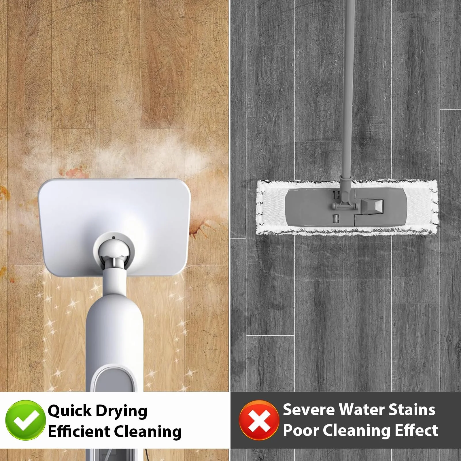 Парова швабра Бездротова Поворотна головка 120° Біла, фото №7