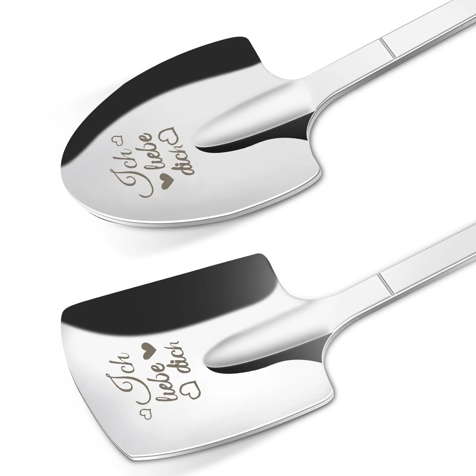 Ложка для морозива з гравіюванням Ice Cream Spoon, 2 x Нержавіюча сталь, для пар, фото №1