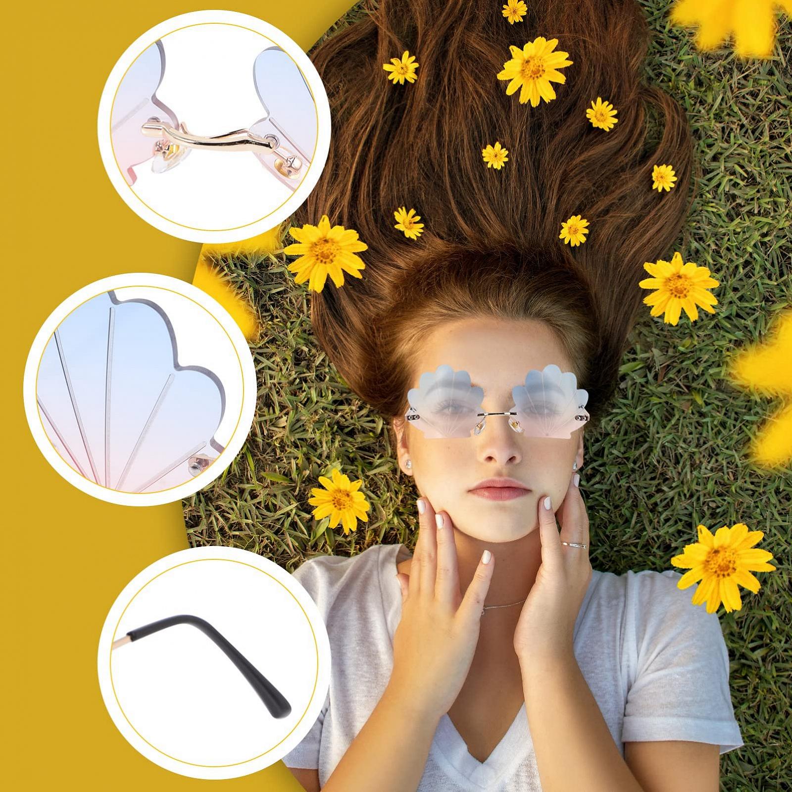 Солнцезащитные очки Toddmomy в форме раковины без оправы, фото №9