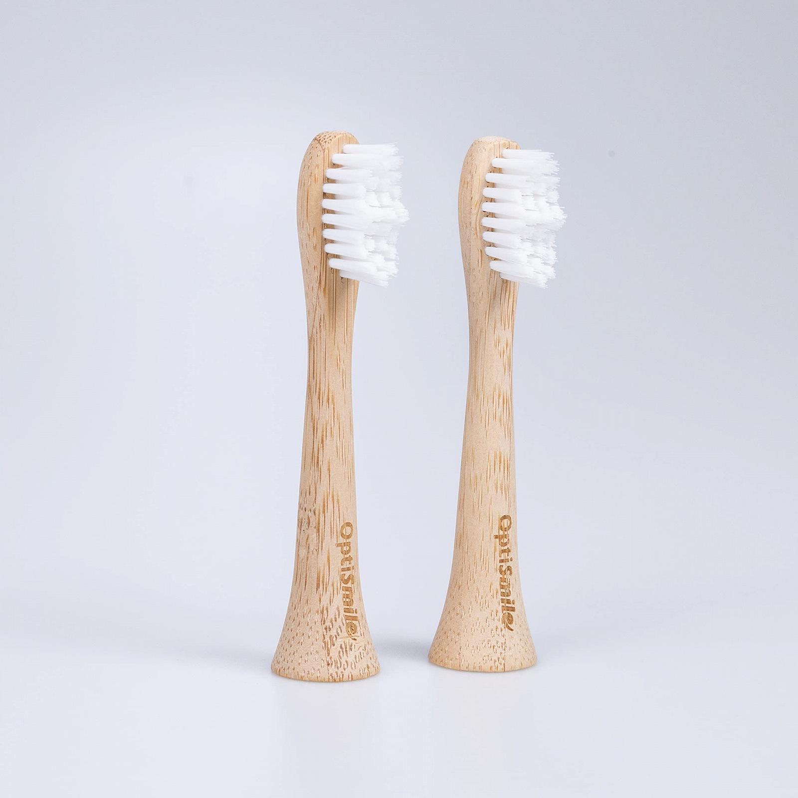Електрична звукова зубна щітка Optismile Bamboo бамбукова, 5 режимів, 2 бамбукові насадки, фото №4