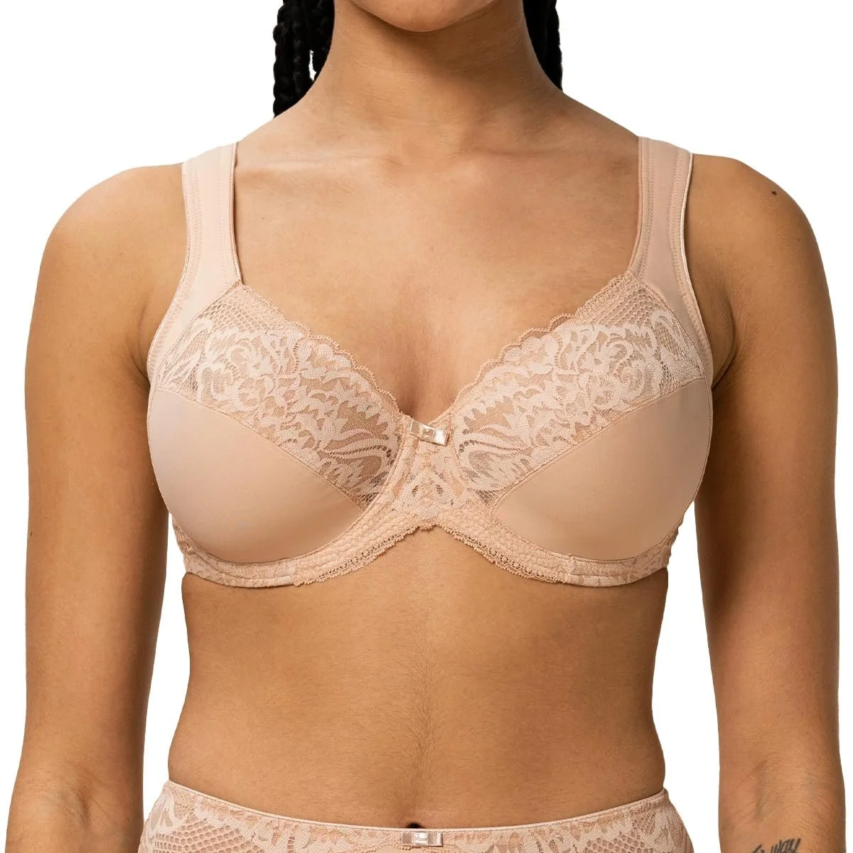 Бюстгальтер Triumph Modern Lace+Cotton W02 80D Нейтральний бежевий, фото №1