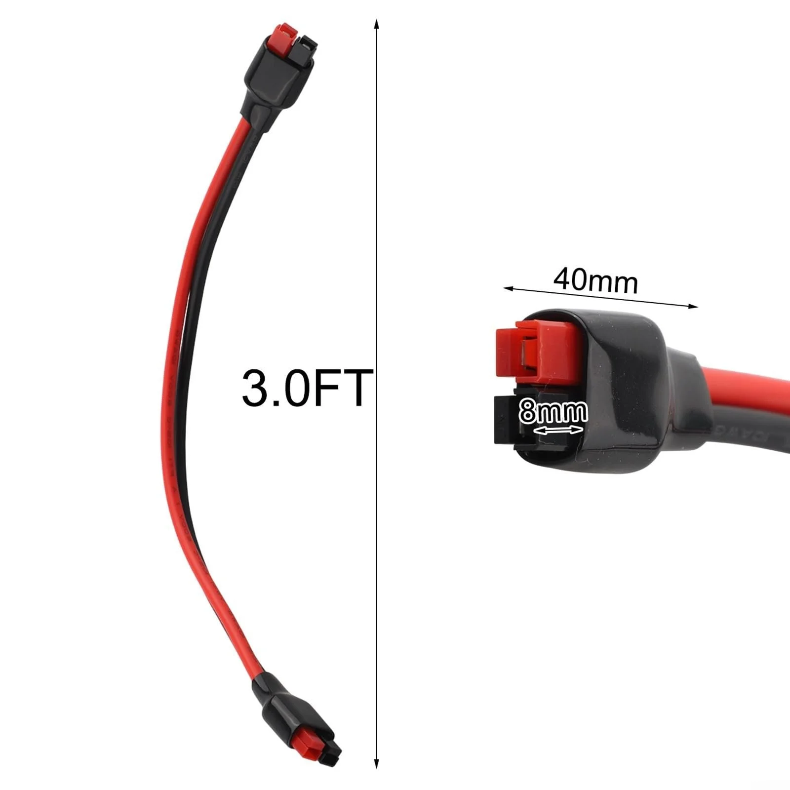 Кабель удлинительный для солнечных батарей 10 AWG 30 см 30 А Для разъема Anderson, фото №8 Кабель удлинительный для солнечных батарей 10 AWG 30 см 30 А Для разъема Anderson, фото №8