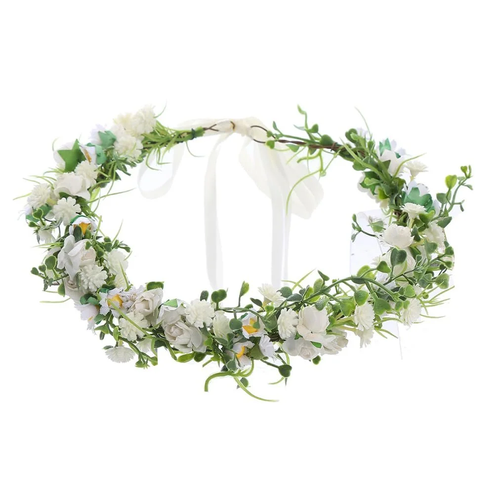 Жіночий Вінок для волосся з квітами Білий, фото №1
