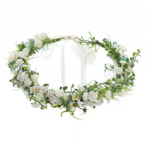 Венок женский для волос с цветами Белый - Фото 1