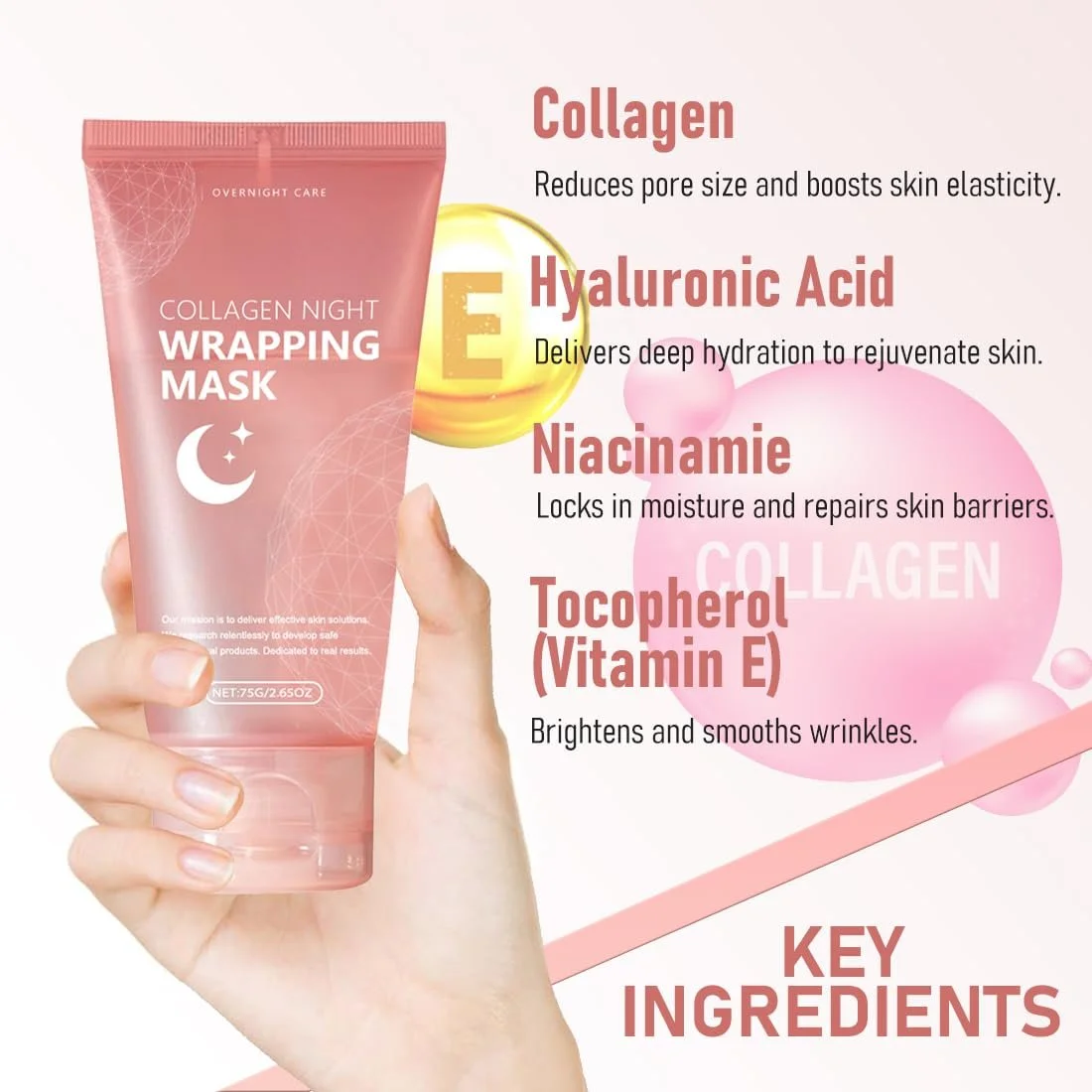 Маска Ночная Collagen Маска для лица Ночная, обёртывающая (3 шт в упаковке), фото №5