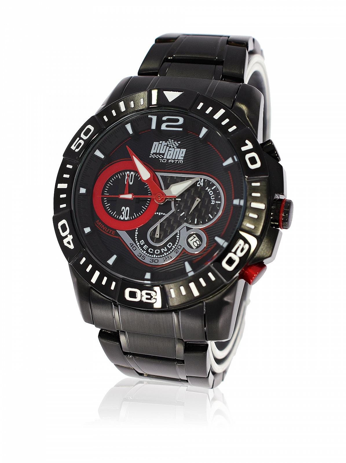 Годинник Pit Lane Man PL-1013-1 45.0 мм Чорний Браслет, фото №2 Годинник Pit Lane Man PL-1013-1 45.0 мм Чорний Браслет, фото №2