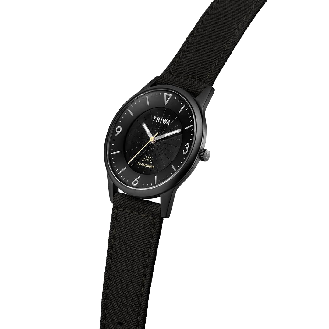 Часы TRIWA Solar Recycled Minimalist Design Солнечные водостойкость до 5 Бар Черный PET нейлон 38 мм, фото №2