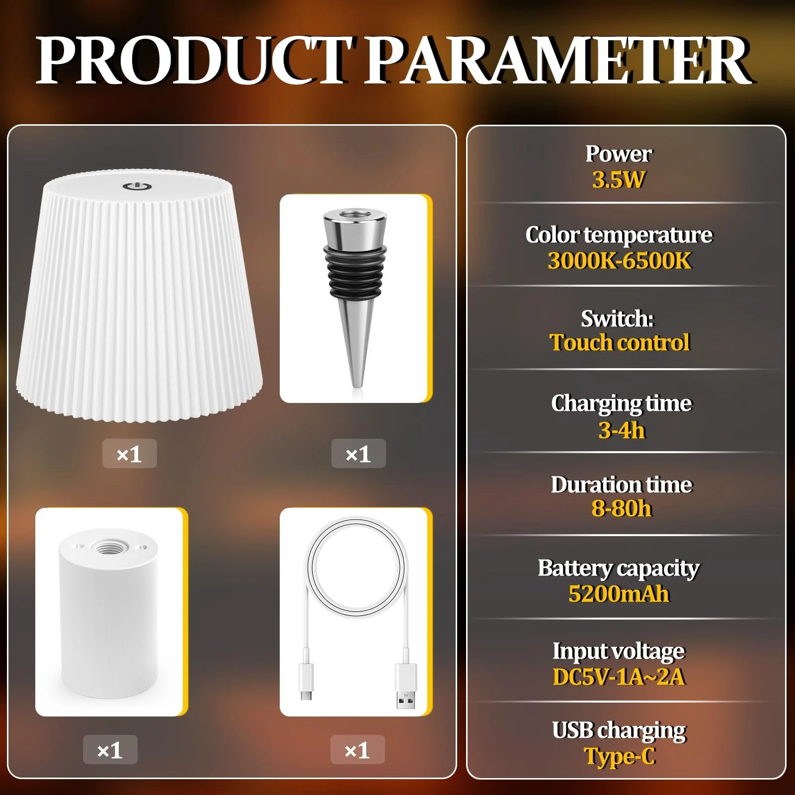 Насадка-лампа на пляшку LED Акумуляторна Сенсорна IP54 Біла, фото №3