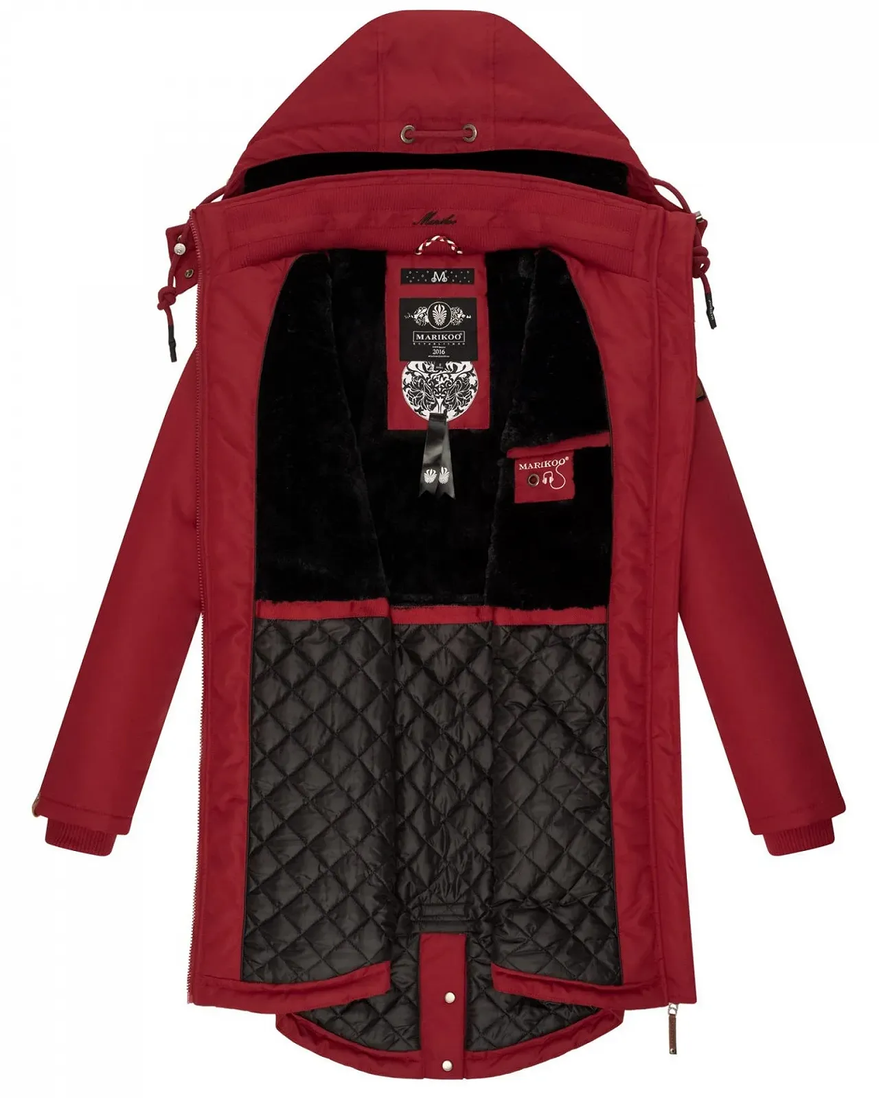 Жіноча зимова куртка Marikoo B807 з теплою підкладкою та капюшоном, фото №6