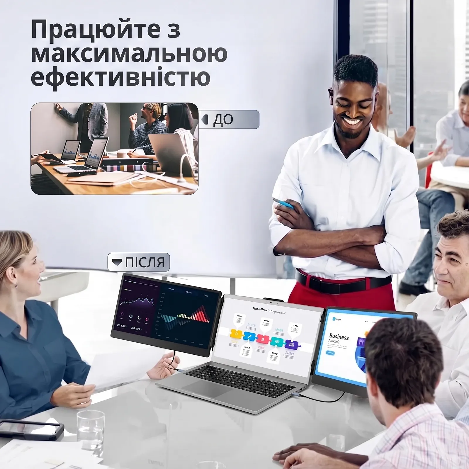 Монитор портативный 14" Teamgee S2 Full HD IPS 60 Гц, фото №6