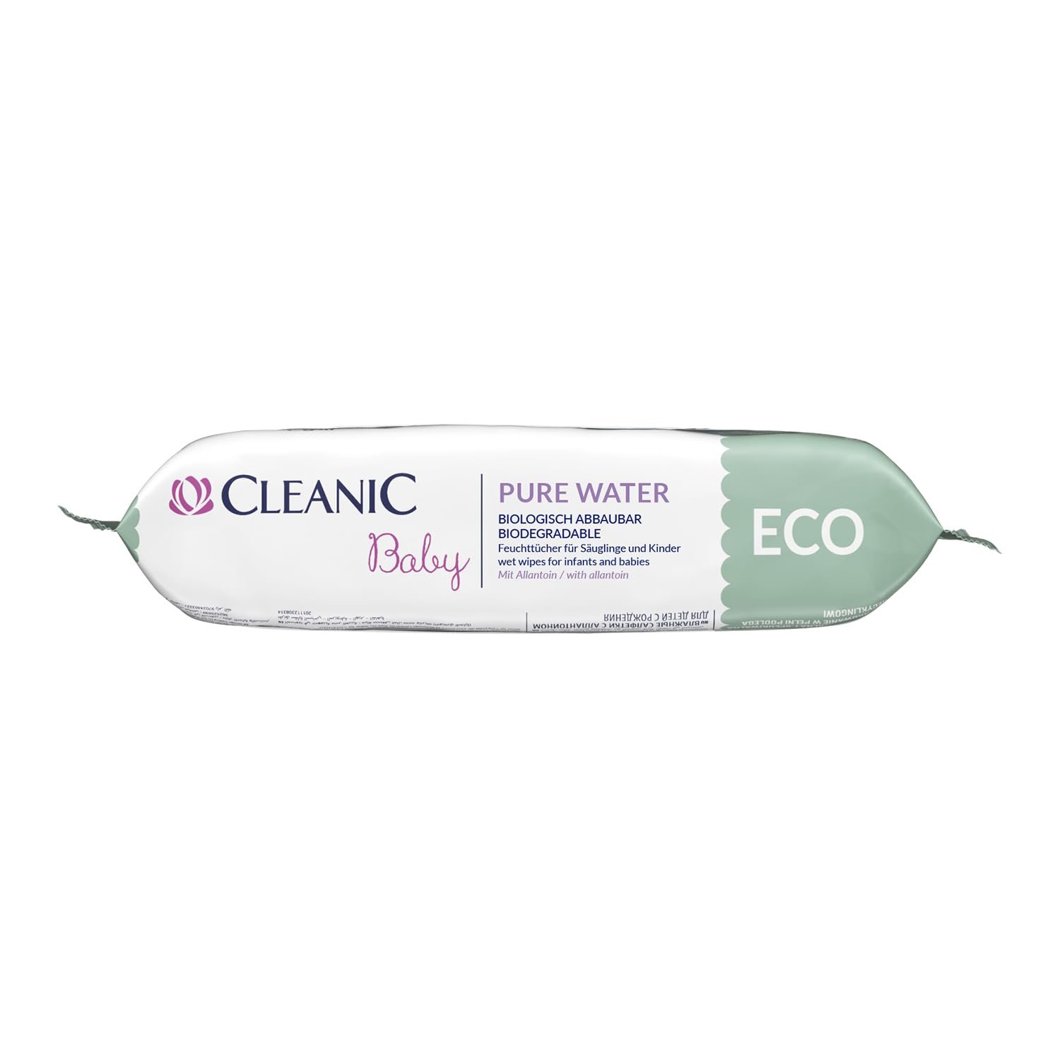 Салфетки влажные Cleanic Baby Eco Pure Water для детей, 99% вода, с аллантоином, без запаха, 50 штук, фото №2
