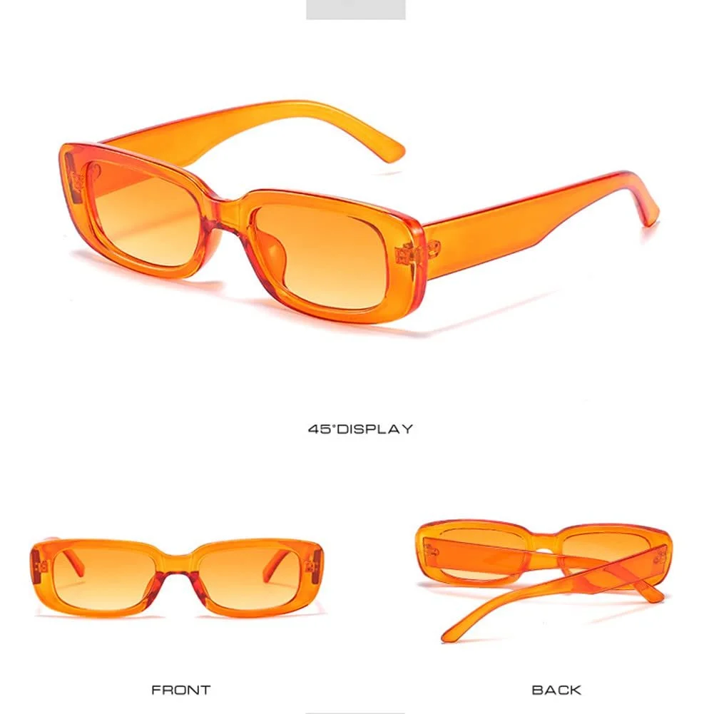 Вінтажні сонцезахисні окуляри Прямокутні WDZAYXC для жінок і чоловіків Модні ретро, фото №2