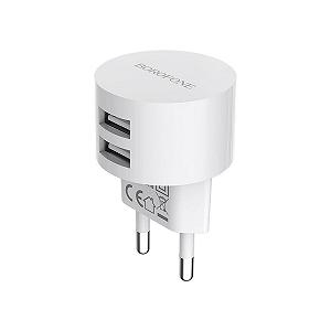 Сетевое зарядное устройство BOROFONE BA23A Brilliant dual port charger set Lightning White BA23ALW - Фото 1