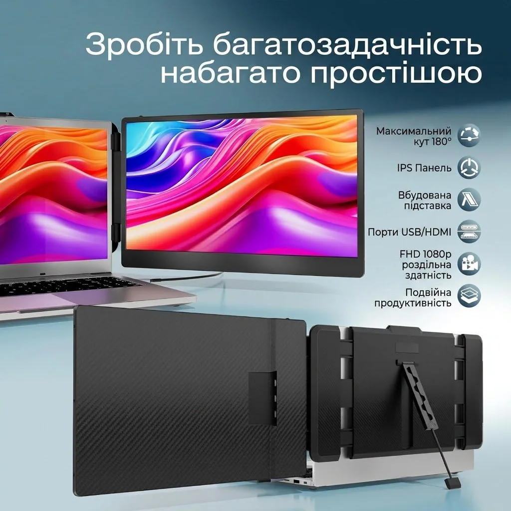 Монітор портативний 14" Teamgee S1 Full HD IPS 60 Гц, фото №4