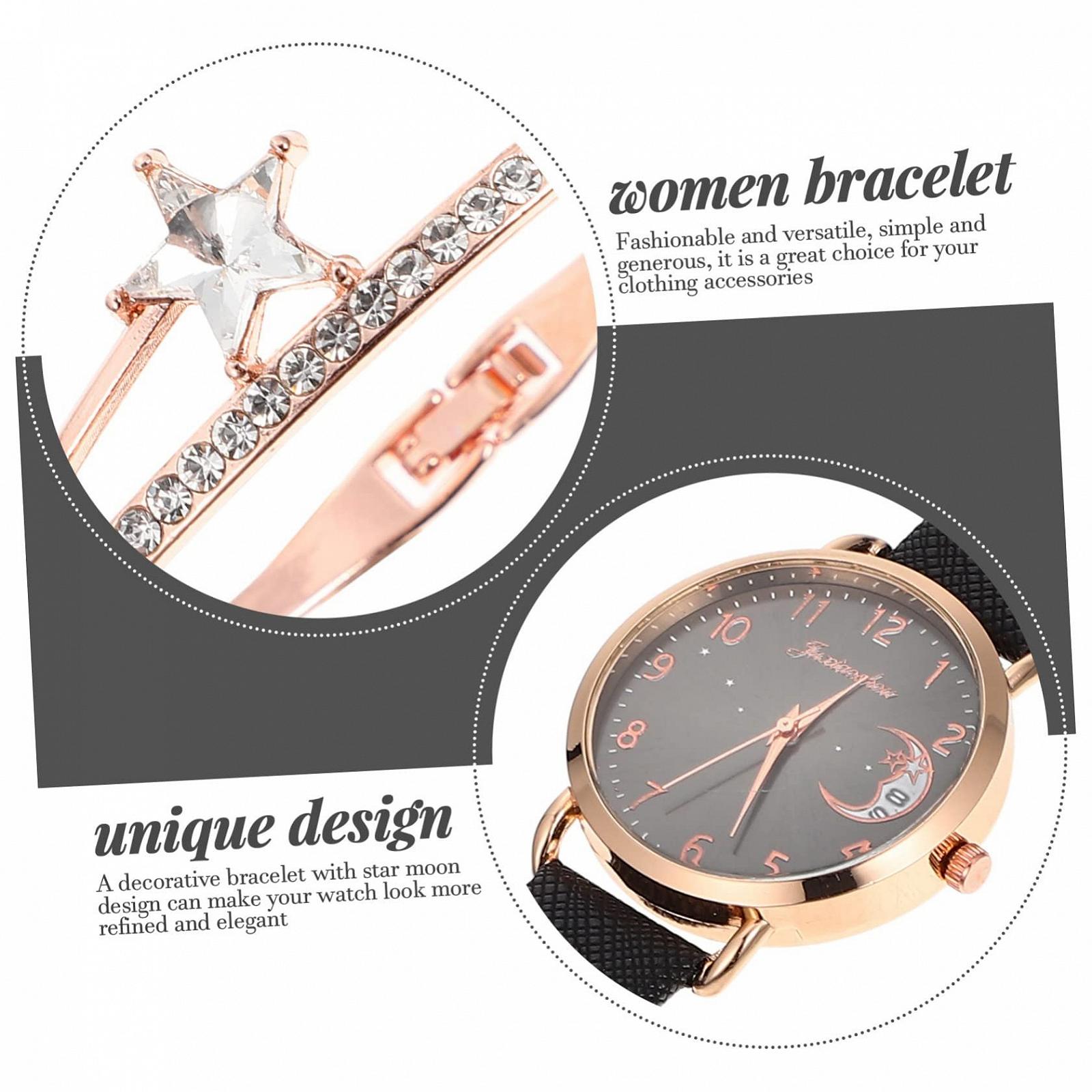 Жіночий годинник Місяць LIFKOME декор Рожевий сплав, фото №5