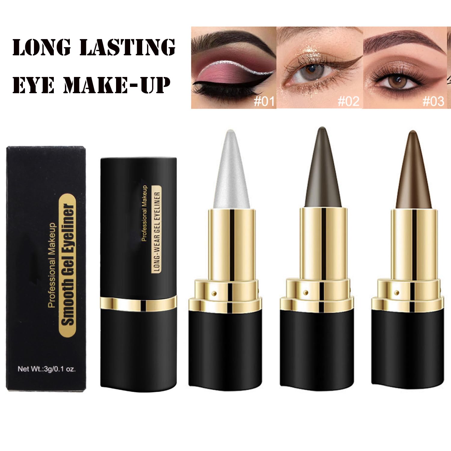 Олівець Mikabila Waterproof Matte Quick-Drying Eyeliner #03 Light Brown, фото №4