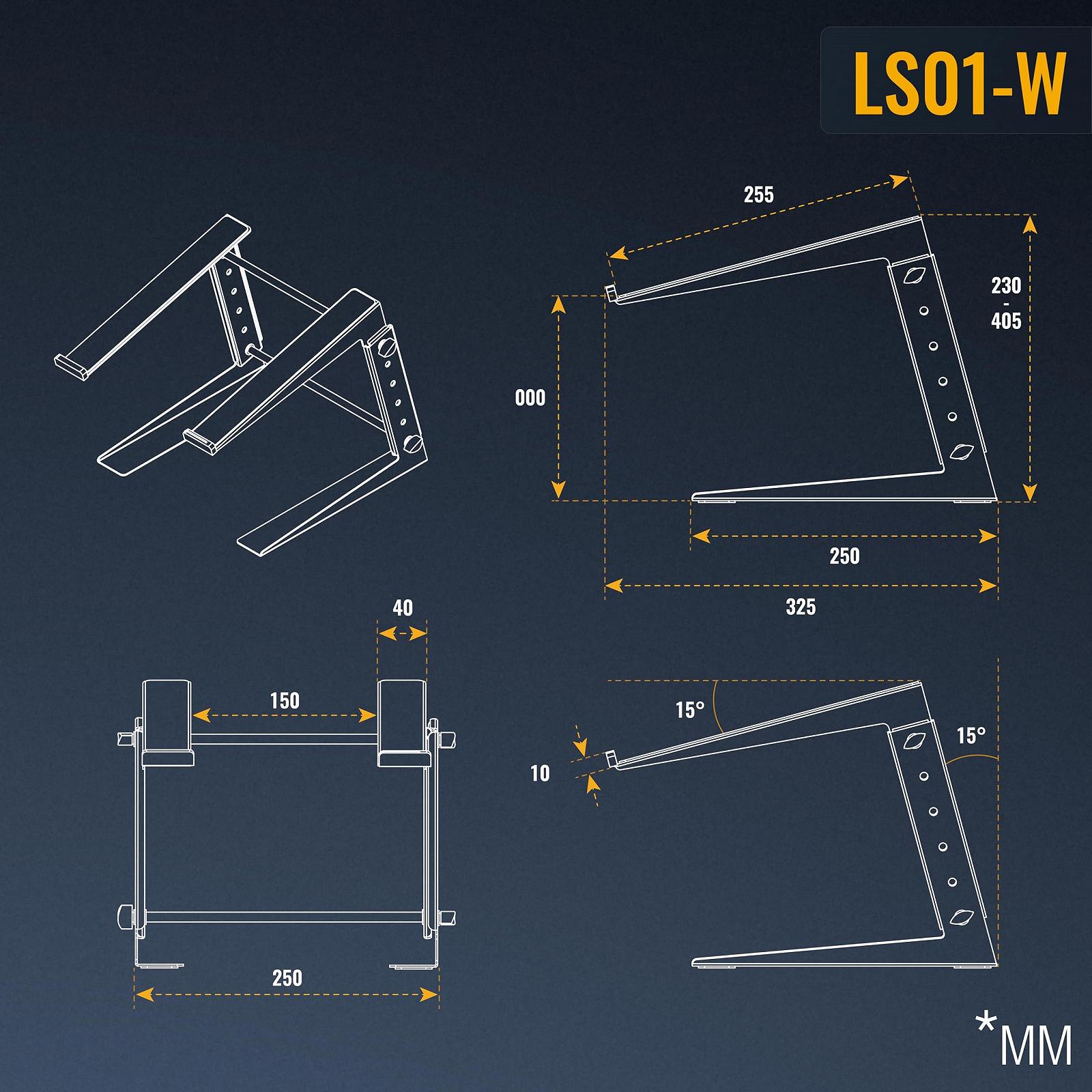 Підставка для ноутбука RICOO Регульована по висоті Універсальна для 15-17 дюймів LS01-W Тримач для ноутбука до 3 кг Білий, фото №8