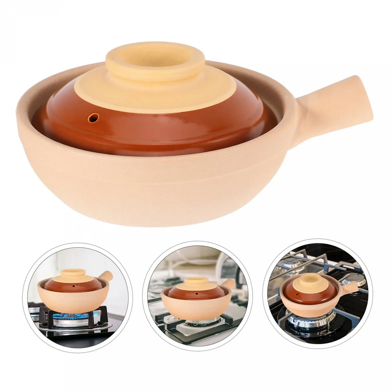 Кастрюля керамическая с крышкой и ручкой традиционная глиняная для риса, рагу и супов, фото №9