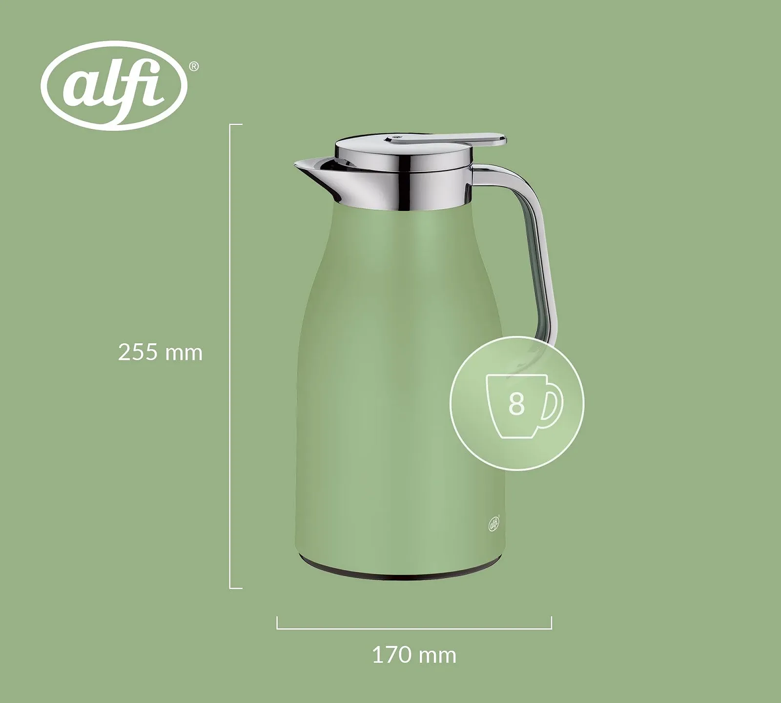 Термос-кавник alfi Skyline 1.0 л, матовий, термос з нержавіючої сталі з гігієнічною вставкою із загартованого скла, фото №6