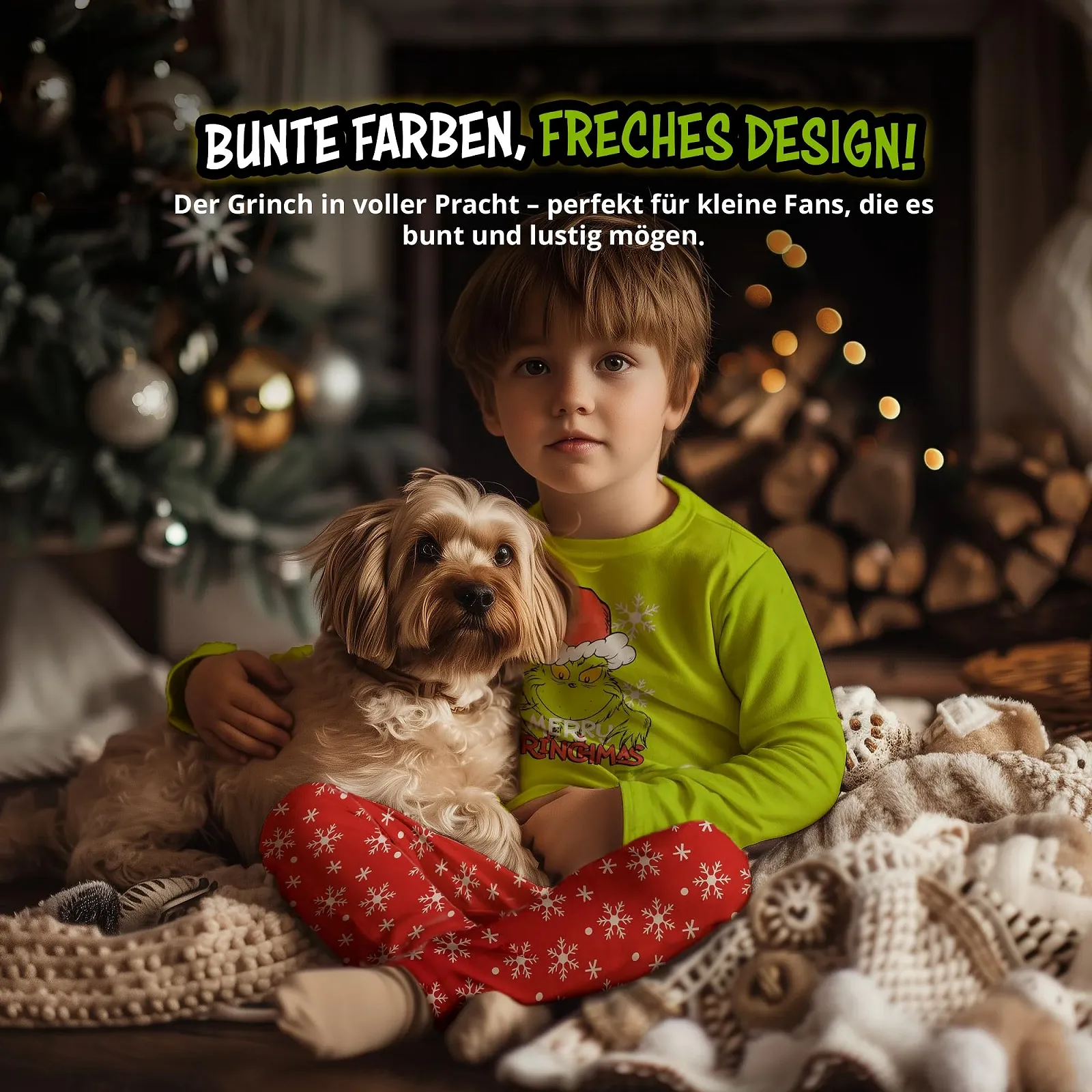 Піжама United Labels Grinch для хлопчиків Зелений Червоний, фото №3