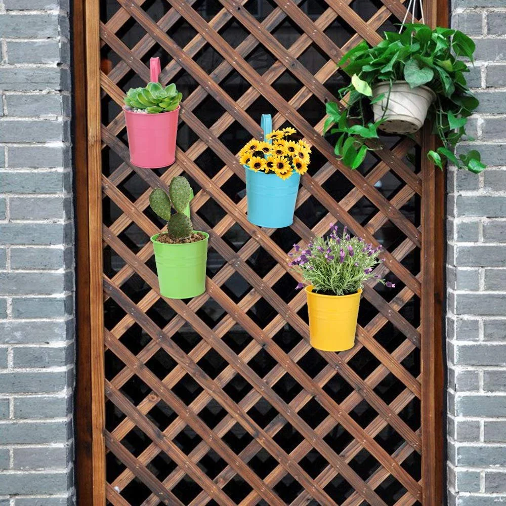 Подвесные цветочные горшки YiliYa металлические 4 шт. Разноцветный, фото №4