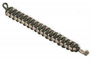 Браслет Paracord, бежевий, оливковий плетений, з кільцем для ключів - Фото 1