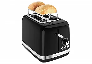 Тостер Moulinex Soleil LT301810 на 2 широкі слоти, ретро дизайн, 7 рівнів підсмажування, підігрівач, ліфтер, 3 функції з підсвічуванням, чорний - Фото 1