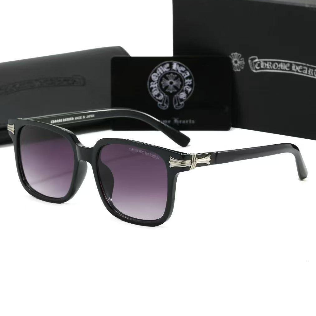 Солнцезащитные мужские очки пляжные Chrome Hearts черные на лето, фото №1 Солнцезащитные мужские очки пляжные Chrome Hearts черные на лето, фото №1