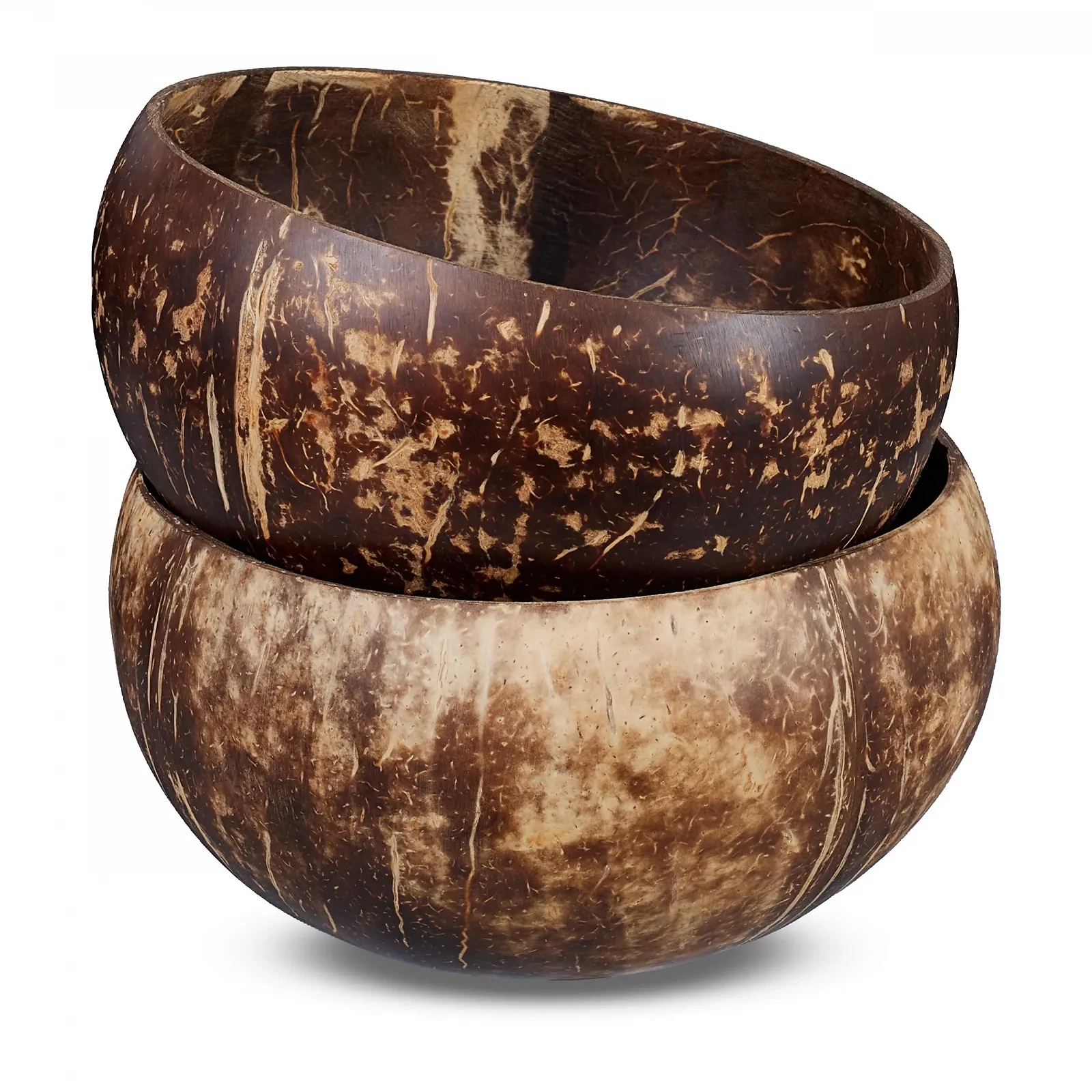 Миска Relaxdays Из кокоса Набор из 2 с деревянными ложками Миска для хлопьев, фото №6