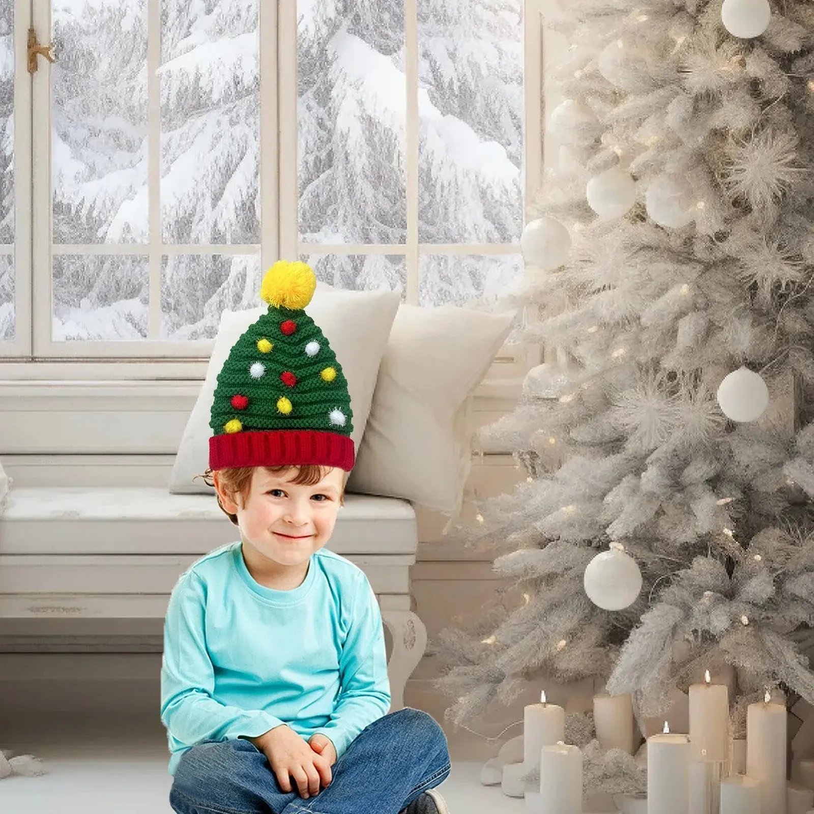 Вязаная шапка TQEBWUS Рождественская 48-54 см, Вязаная крючком, фото №8 Вязаная шапка TQEBWUS Рождественская 48-54 см, Вязаная крючком, фото №8