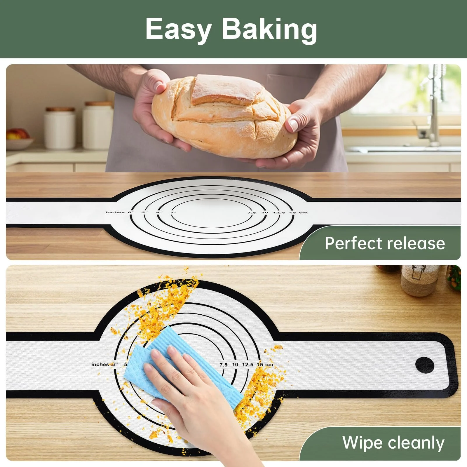 Набір для випікання хліба 5 предметів Silicone Non-Stick з ручками та аксесуарами, фото №3 Набір для випікання хліба 5 предметів Silicone Non-Stick з ручками та аксесуарами, фото №3