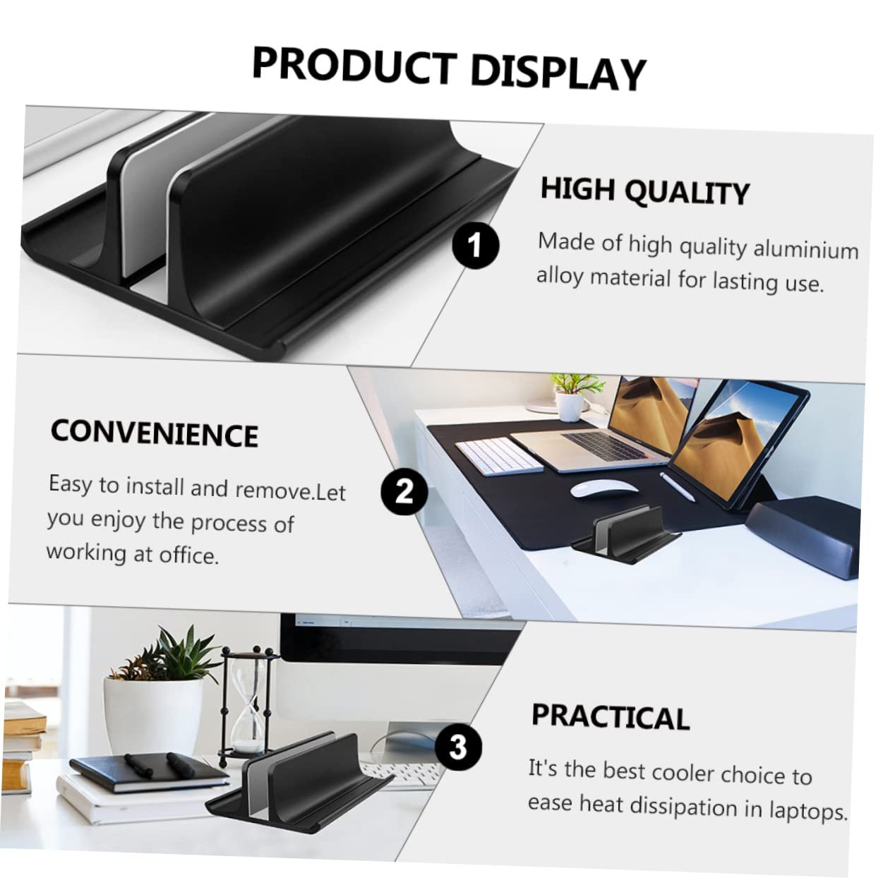 Підставка Тип Homoyoyo Алюмінієвий сплав для охолодження ноутбука Нековзна для покращеного розсіювання тепла для столів, фото №8