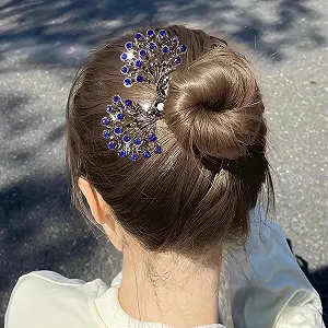 Краб для волос Acunny PEAFOWL Павлин со стразами synthetic.ua - Фото 1