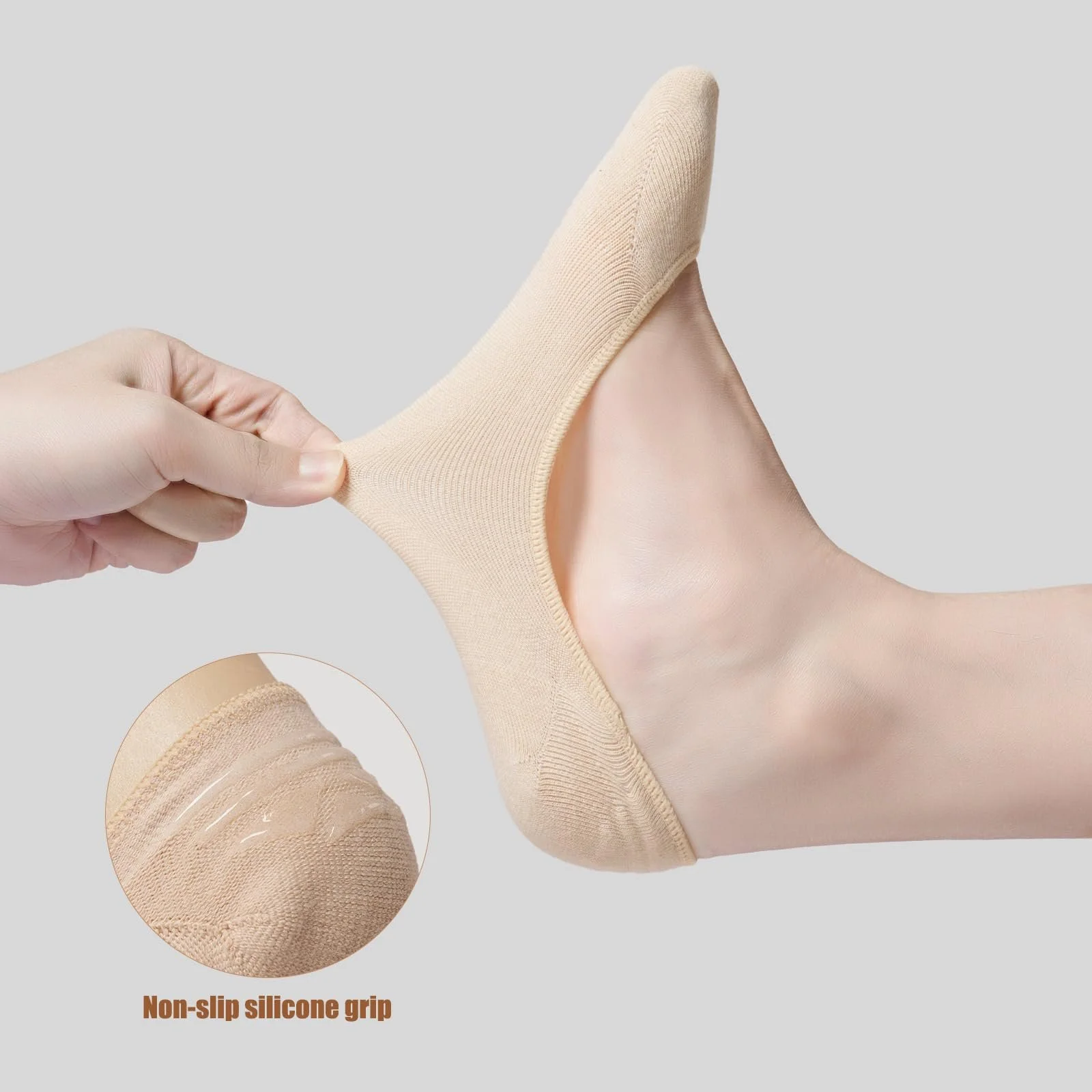 Женские носки-подследники 39-42 35-38 8 пар бесшовные носки-балетки невидимки для женщин с силиконовой накладкой для лоферов и кроссовок, фото №4 Женские носки-подследники 39-42 35-38 8 пар бесшовные носки-балетки невидимки для женщин с силиконовой накладкой для лоферов и кроссовок, фото №4