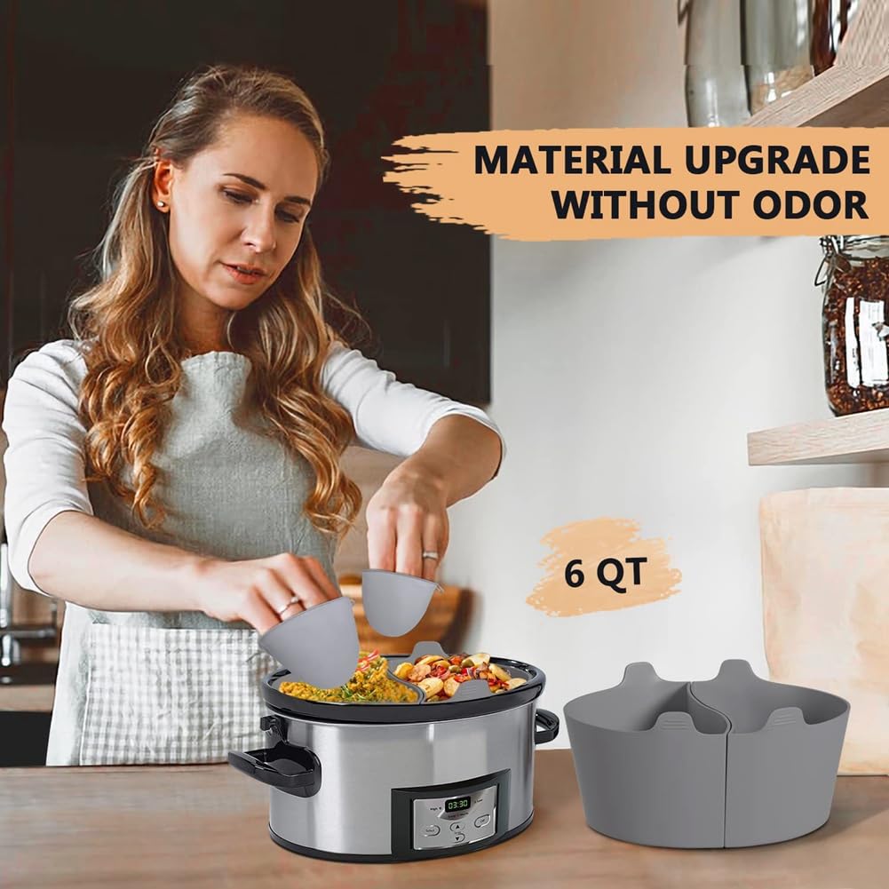 Вставки ISTOVO 2 для медленной варки для 6-7-8 QT мультиварки с двумя зажимами, сменный пластик, фото №2